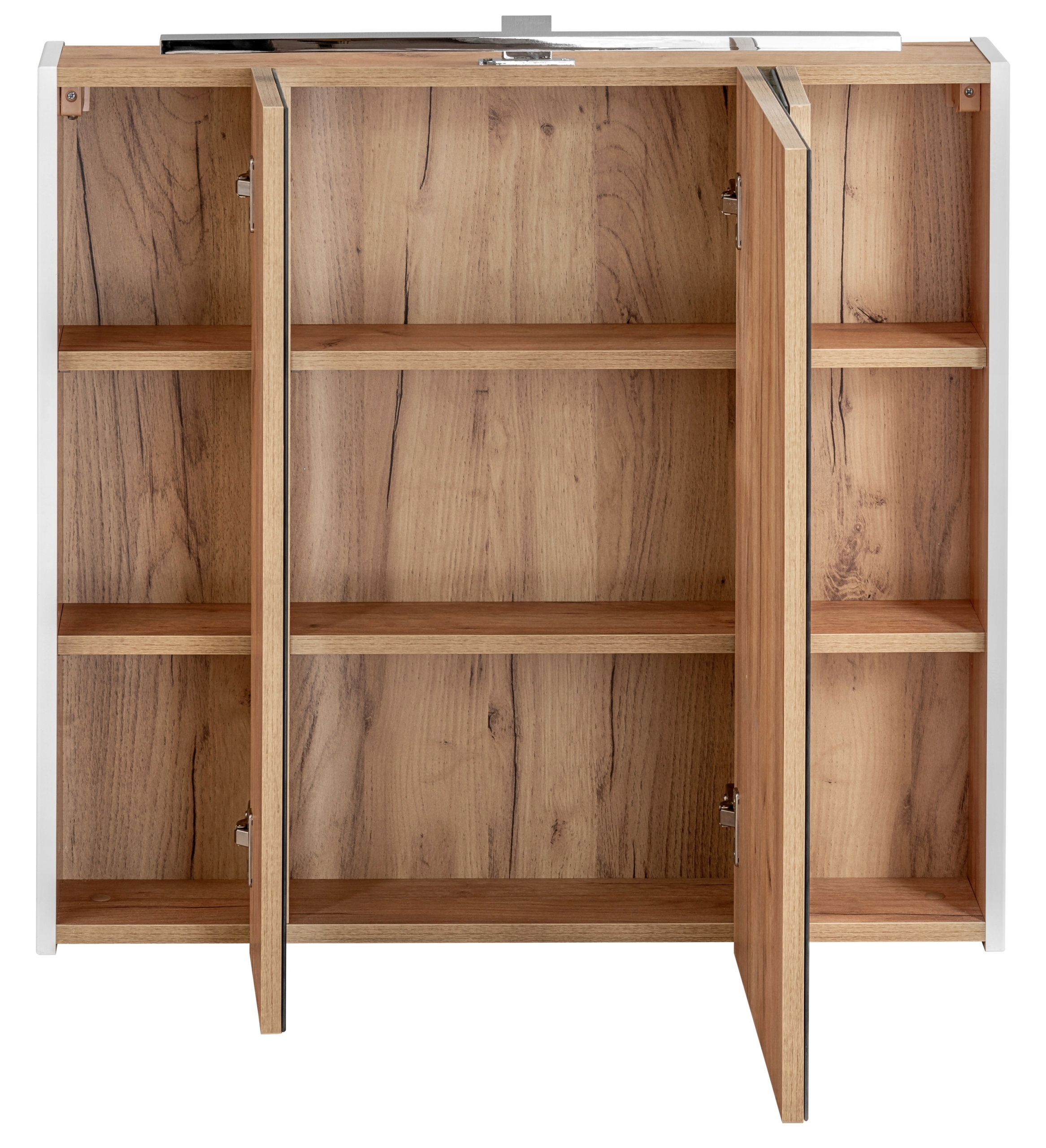 Szafka z lustrem 80 cm CAPRI WHITE 843 + LED MOON Drzwi lustrzane