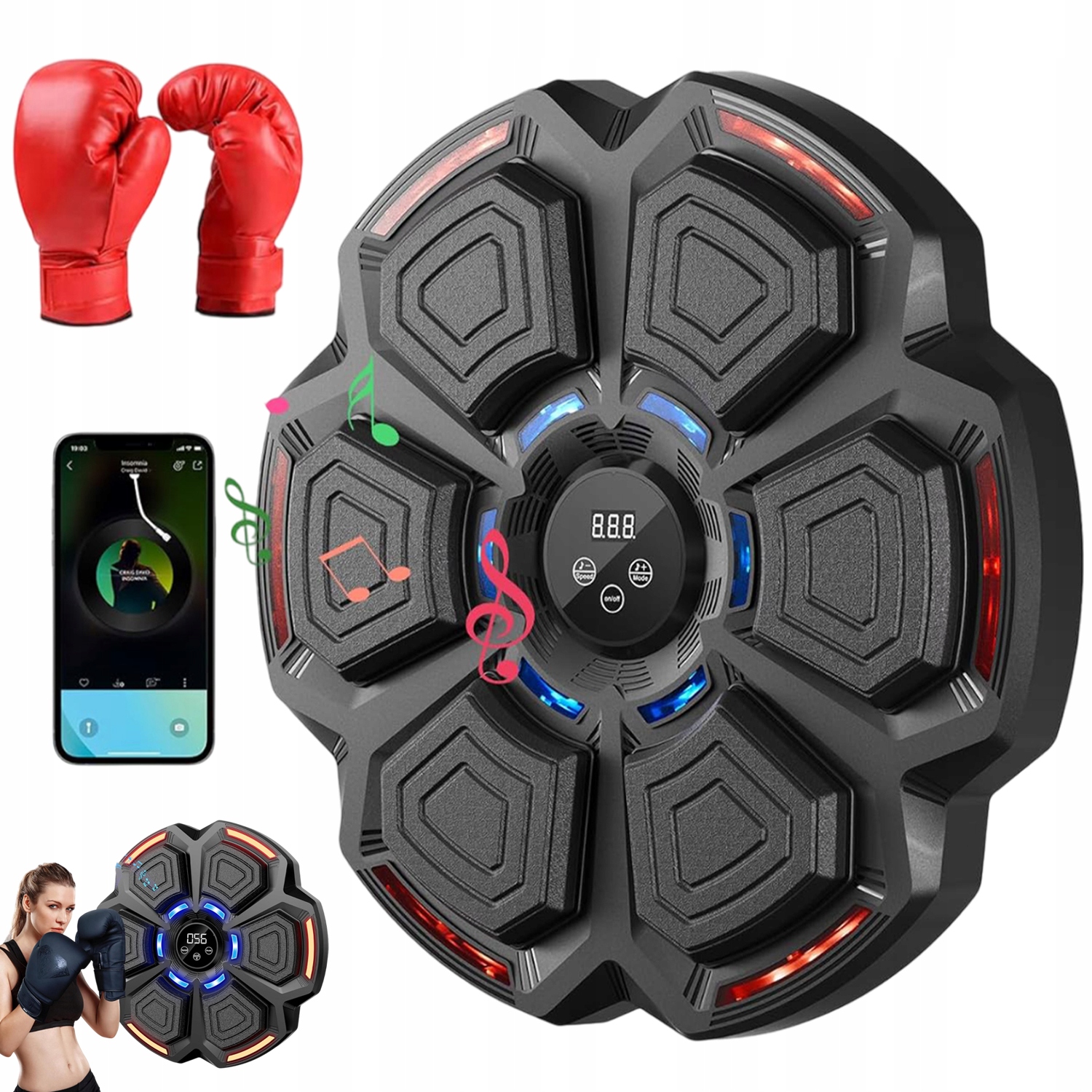 Hudební Boxovací Deska S Bluetooth Tréninkovým Počítadlem 9 Úrovní Usb