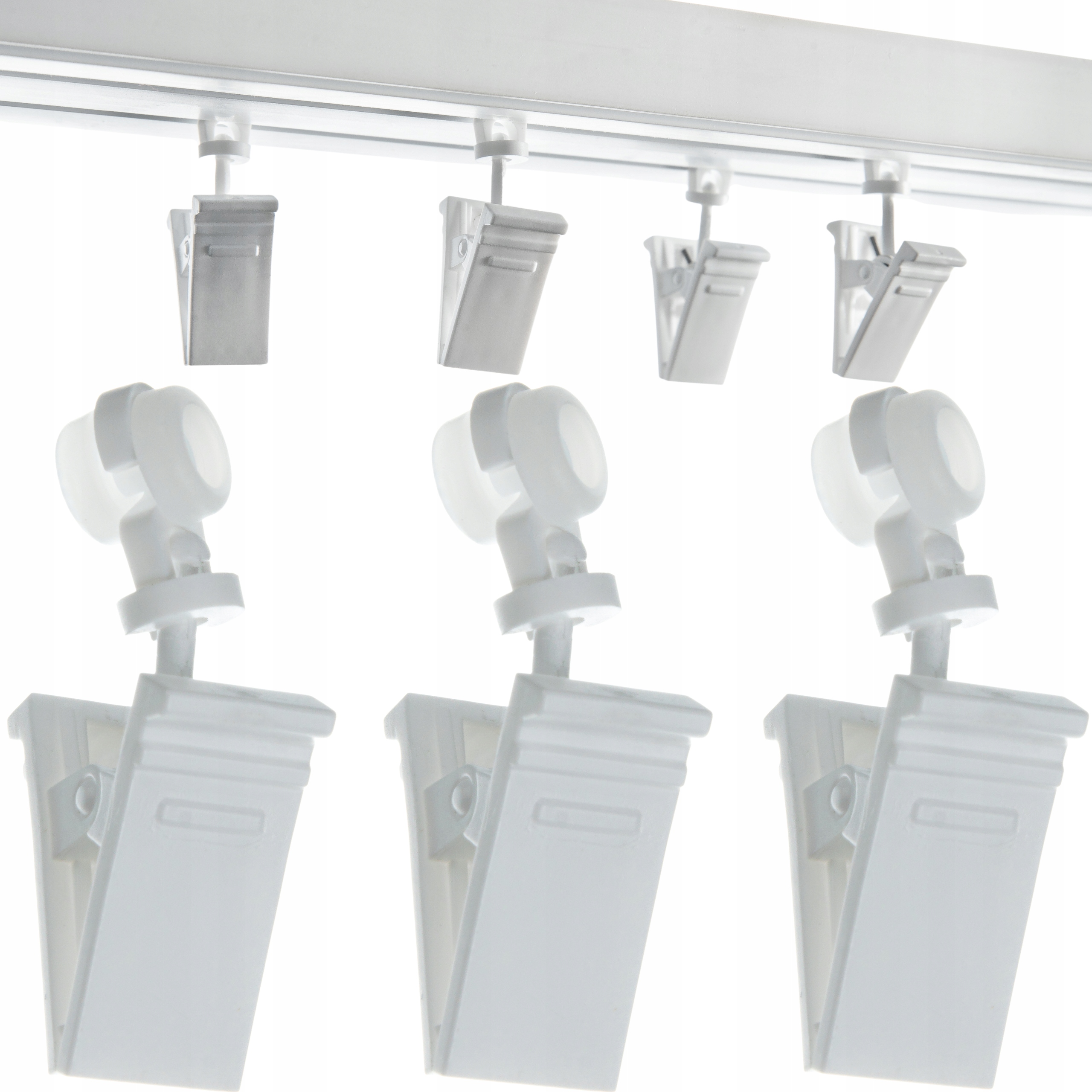 ŻABKA ŻABKI OBROTOWE Z ROLKĄ DO SZYNY SUFITOWEJ PCV DO FIRANEK 100 SZTUK