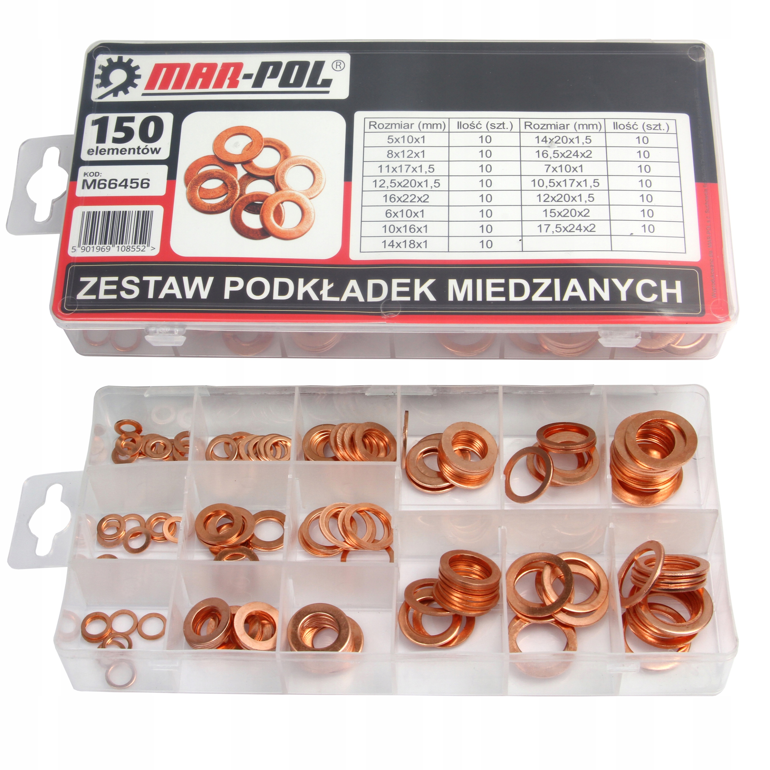 ZESTAW PODKŁADEK MIEDZIANYCH 150 EL