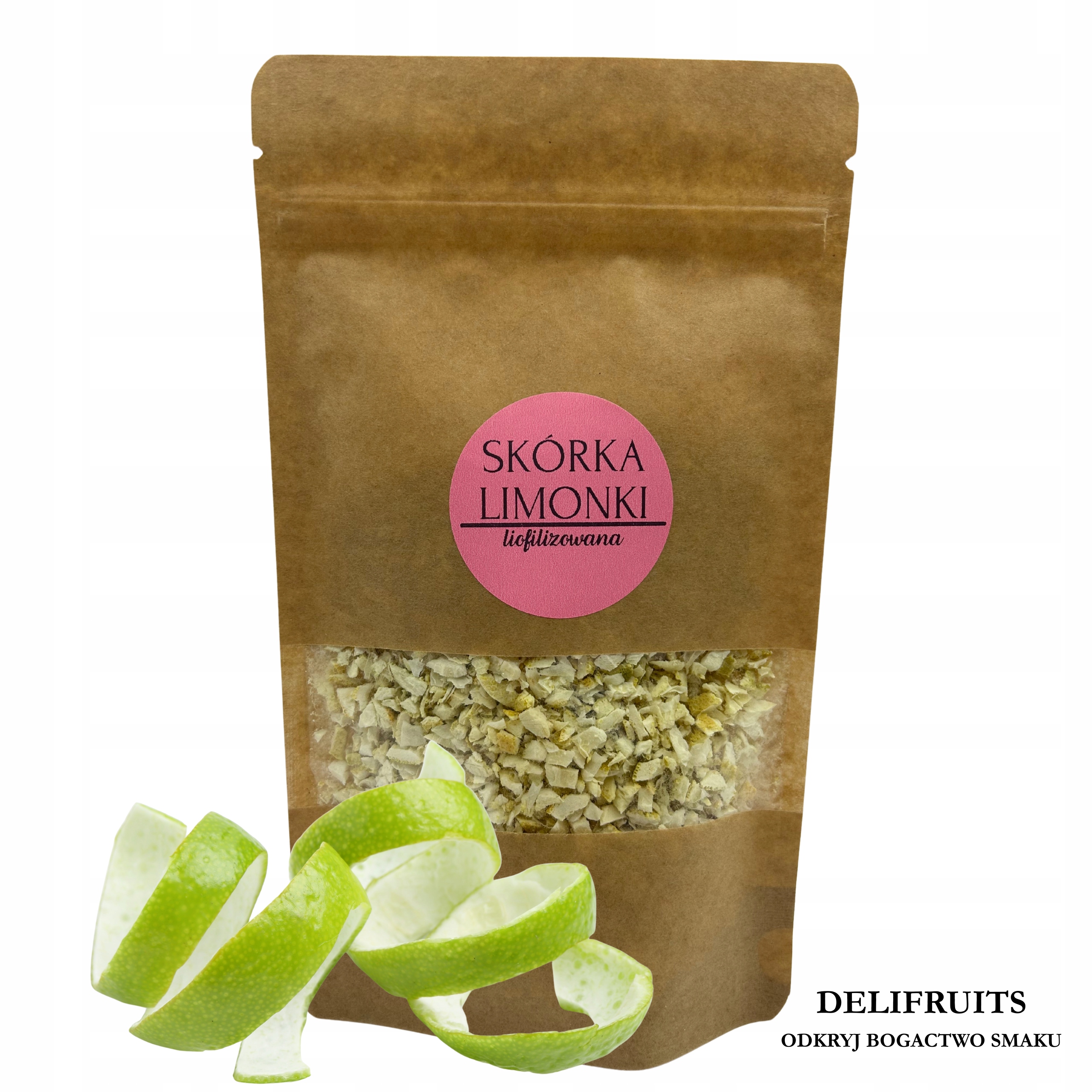 Skórka Limonki Liofilizowana 500G Delifruits Grys Jakość Premium