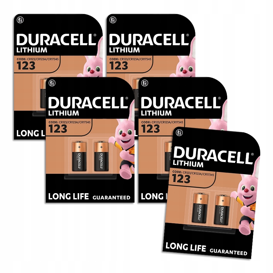 Duracell lithiová baterie CR123A CR123 DL123 EL123 10 Ks 1100 mAh Set
