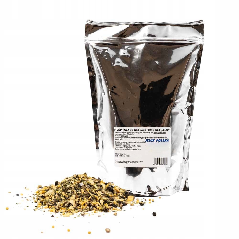 Levně Koření na firemní klobásy Jelux 1 kg, přírodní směs 100 kg náplně