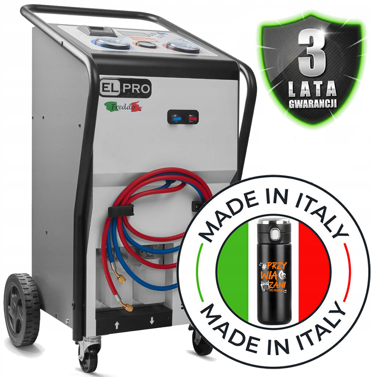 Stacja klimatyzacji Elpro Freddo R134a/R1234yf automat włoska drukarka