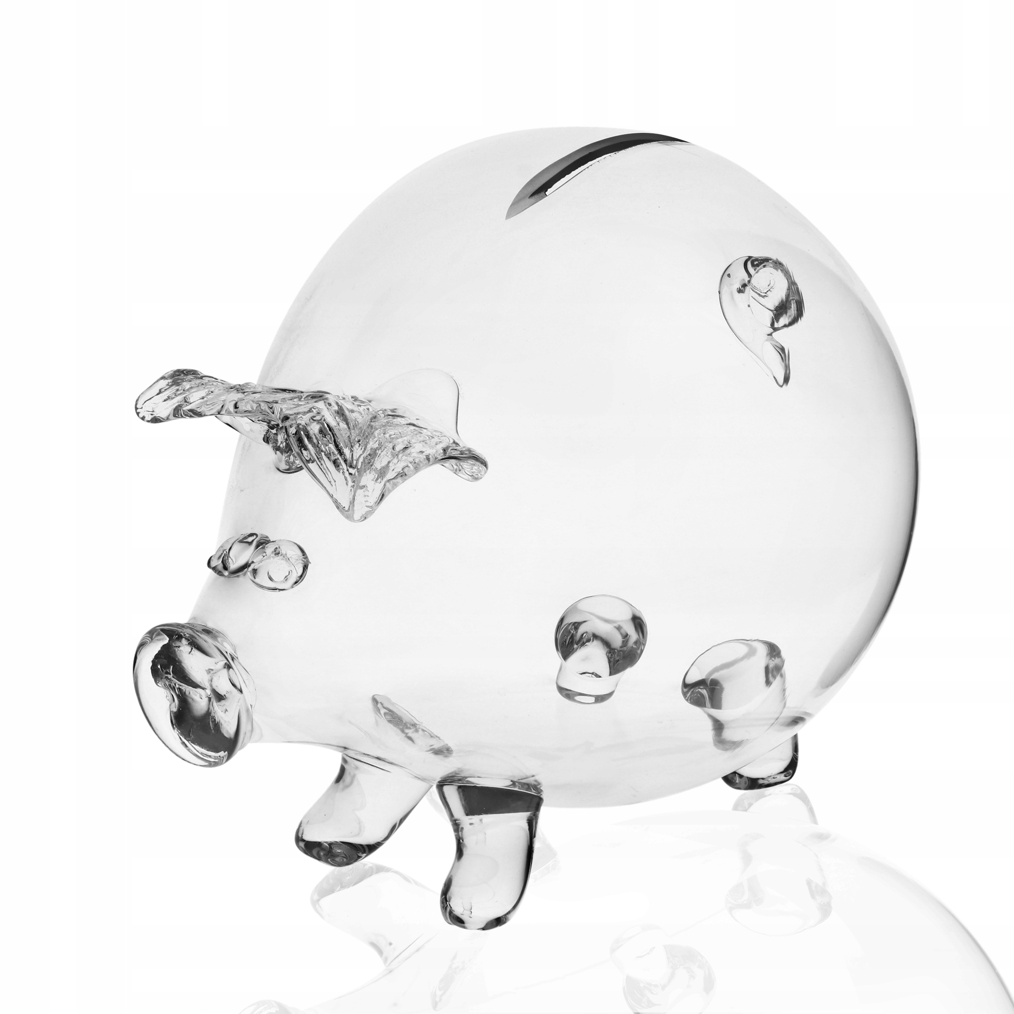 КРАСИВАЯ БЕСЦВЕТНАЯ СТЕКЛЯННАЯ КОПИЛКА СВИНЬЯ ПОДАРОК*