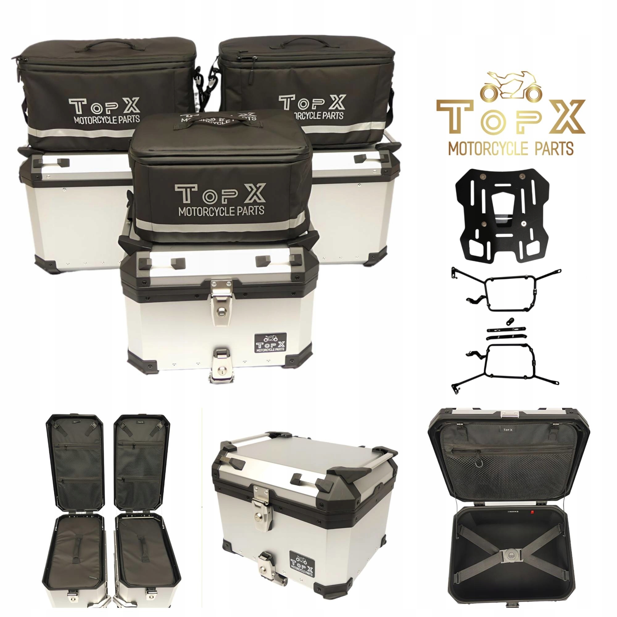 Suzuki DL 1000 DL1000 V-strom 14-17 Sada kufrů Aluminiové rámy Tašky