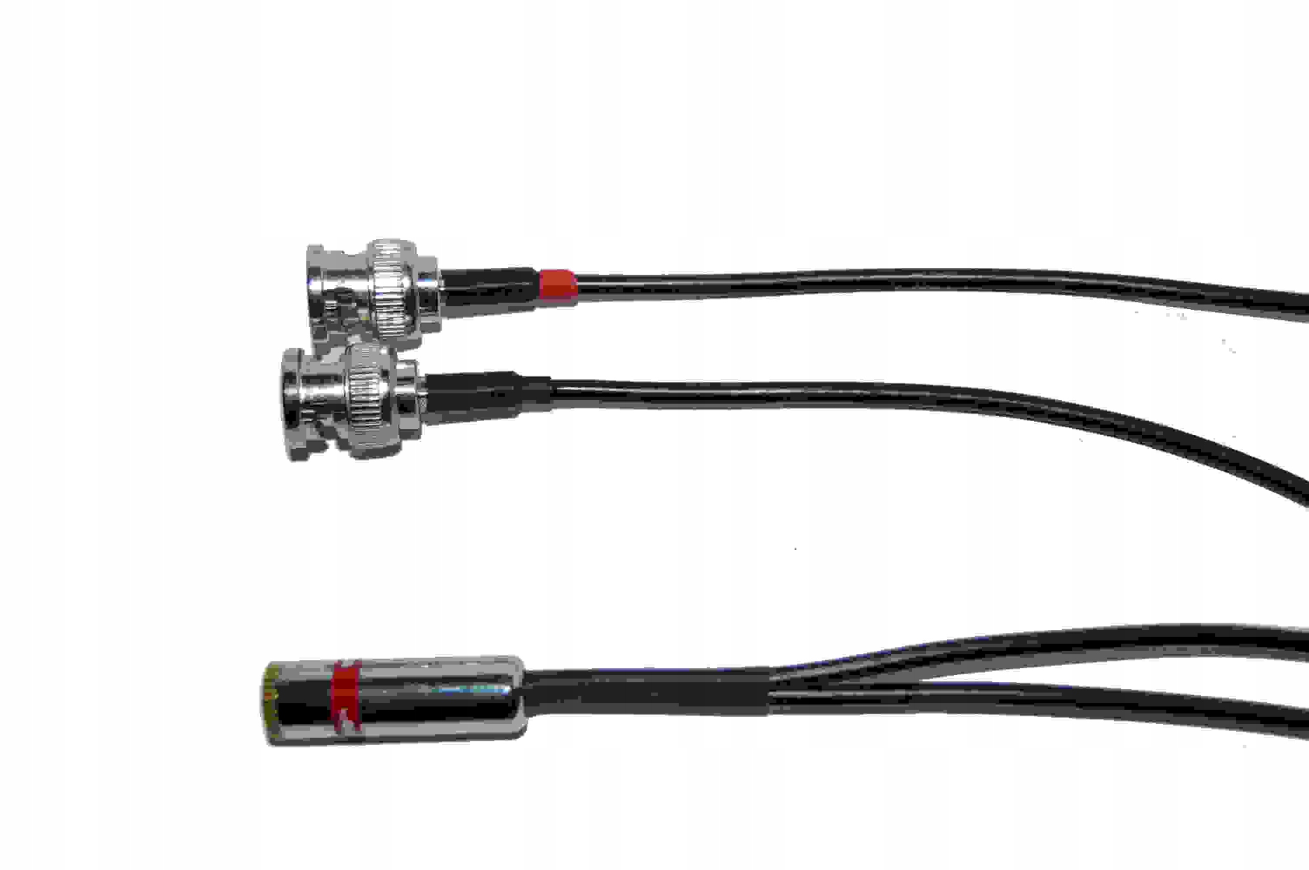 Kabel gniazdo 3,5mm ster./2 wtyki Bnc na RG174 1m
