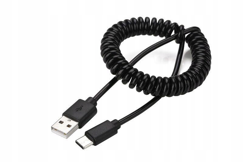 

Kabel spiralny Usb 2.0 typ C (am/cm) 1,8m czarny