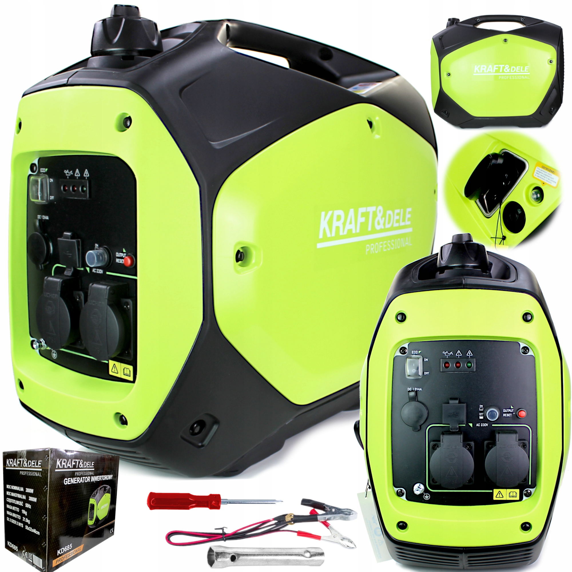 Agregat Prądotwórczy Inwertorowy Jednofazowy 3kW Benzyna Kraft&dele KD685