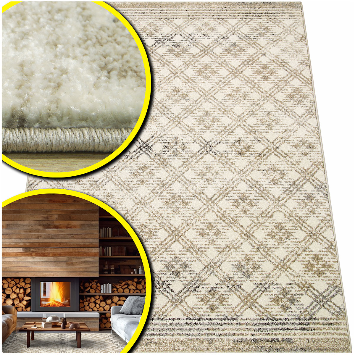 Koberec Do Obývacího Pokoje Adventure Do Předsíně Do Pokoje Béžový Měkký 140x200