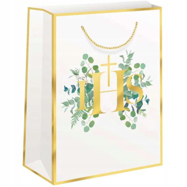 torebki prezentowe KOMUNIA ŚWIĘTA eukaliptus ihs