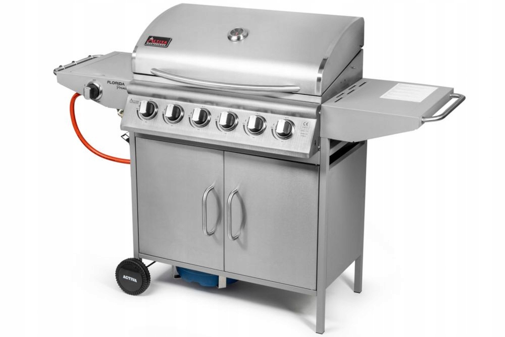 GRILL GAZOWY FLORIDA INOX PREMIUM ŻELIWO+PŁYTA Moc 18.2 kW