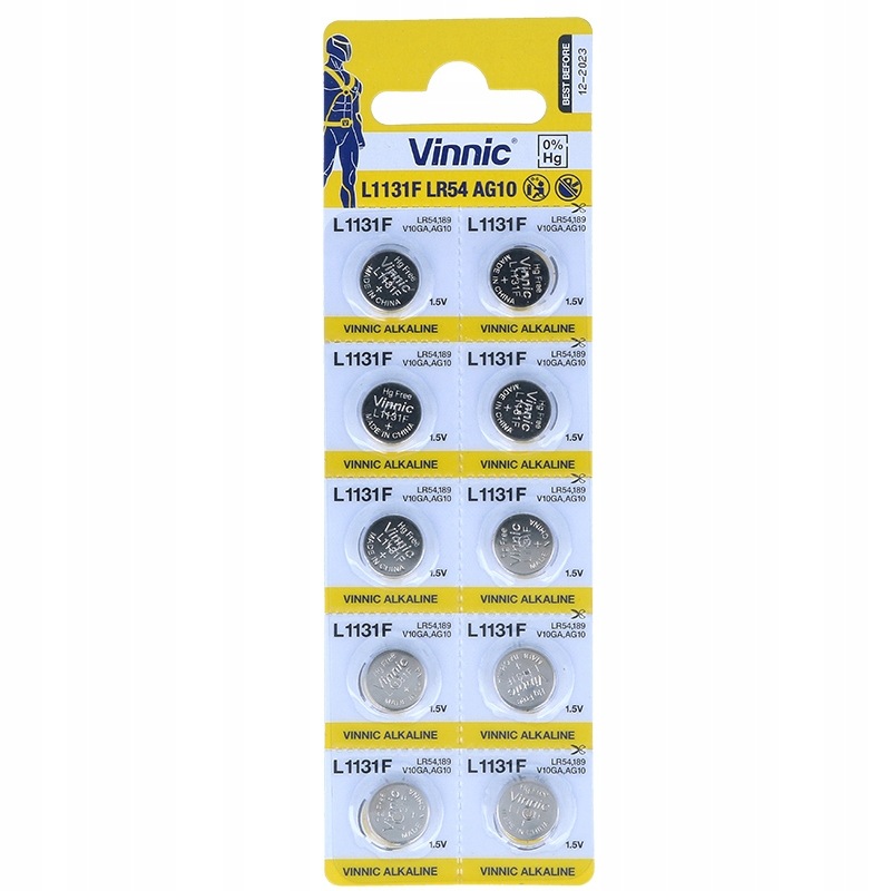 

2x Bateria Vinnic L1131 AG10 LR1130 Lr 54 G10 389