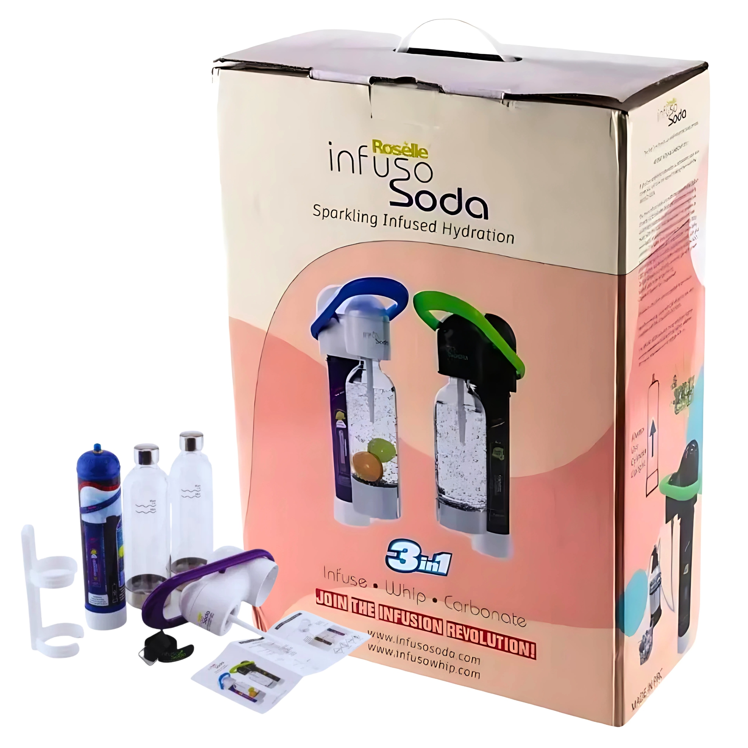 výrobník sody, sifon na perlivou vodu Infuso Soda 3v1 Výrobník Sody 2 lahve 0,9 l