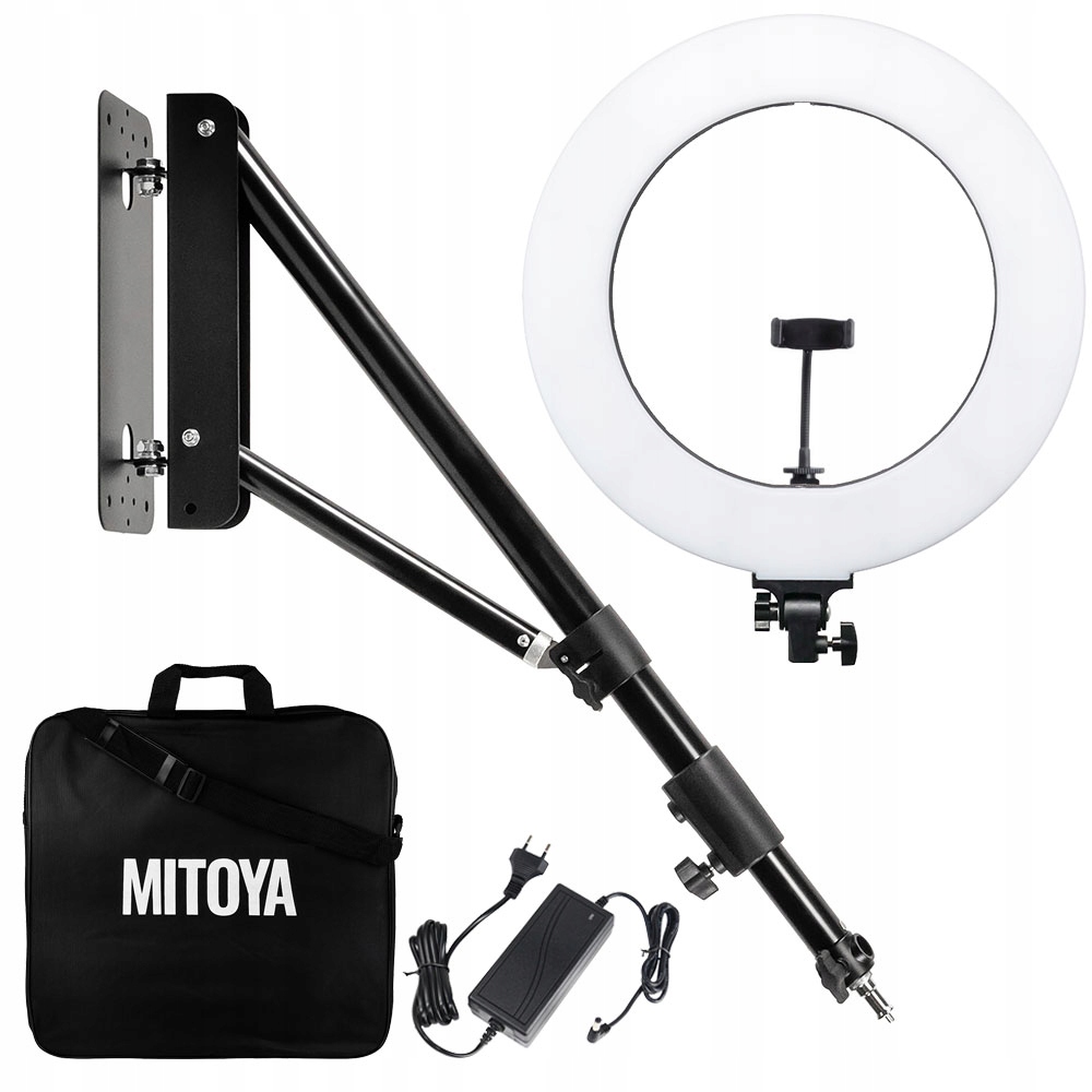 Lampa pierścieniowa LED RING MITOYA RL480 60W z uchwytem statywem ściennym