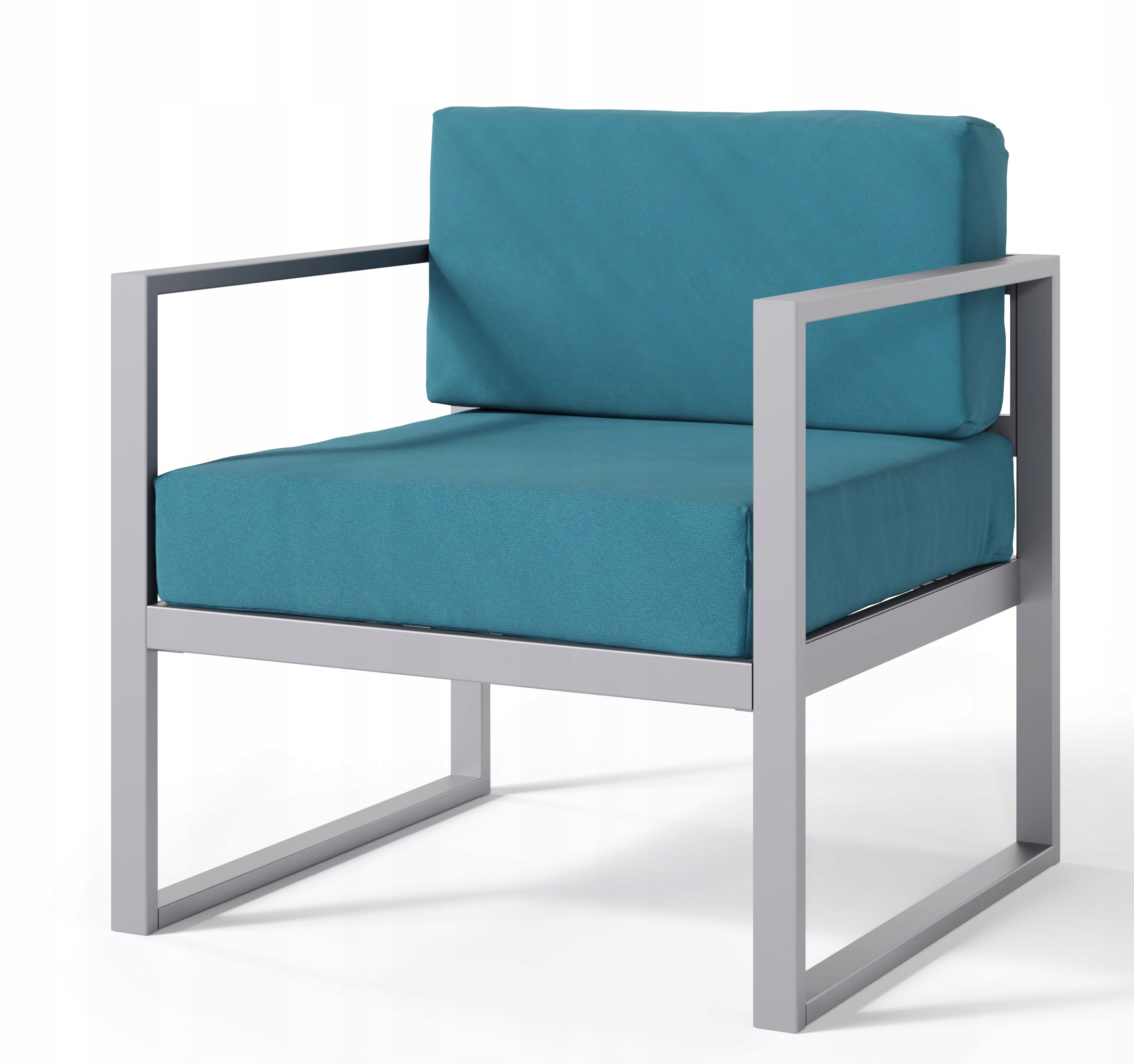 Fotel tapicerowany BLACK NOWOCZESNY ogród PATIO TARAS metalowy stelaż