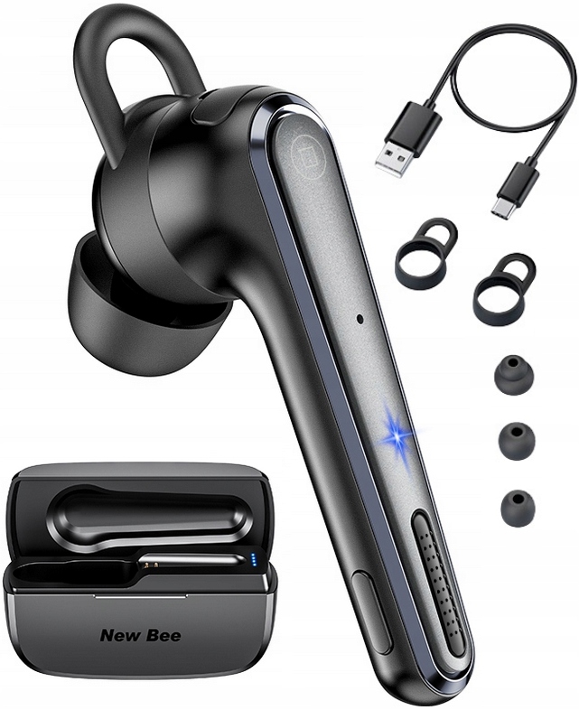 Bezdrátová Sluchátka Lehká Malá New Bee M52 Enc 180 dní Pohotovostního Režimu Pouzdro