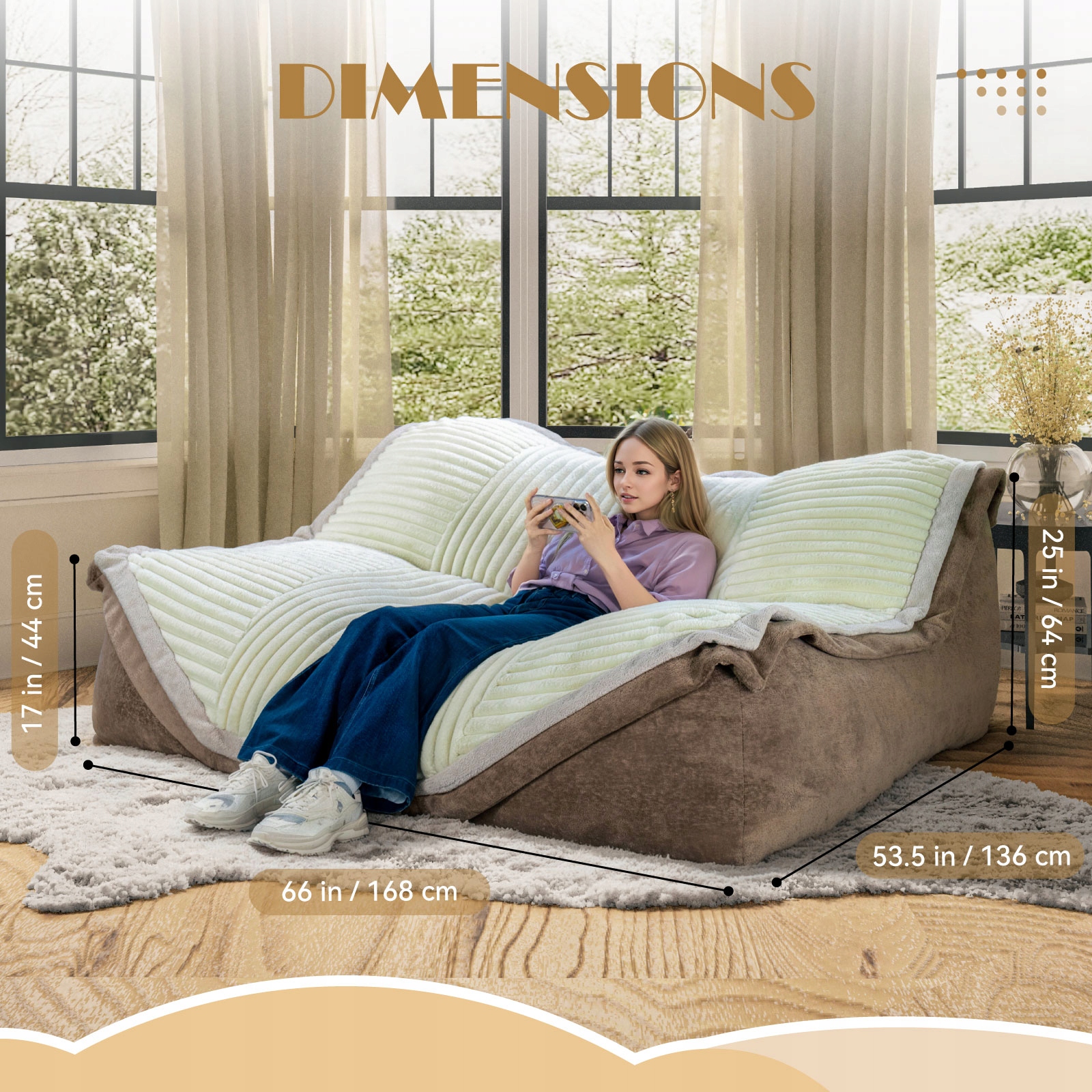 rozkladací vak sako 168 cm, ležadlo a podlahová pohovka do obývačky