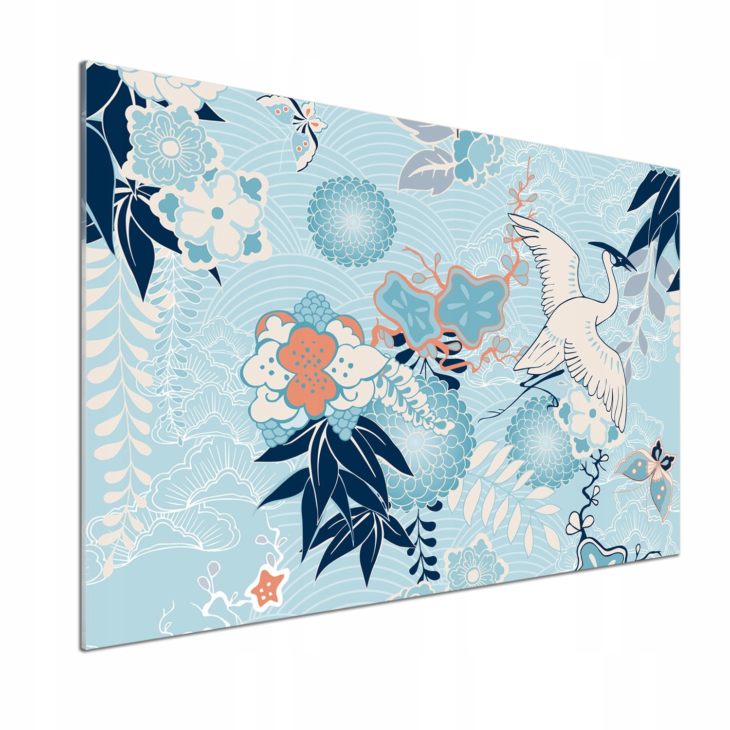 Panel do kuchyne Žeriav a kvety 100 x 70 cm Lepidlo