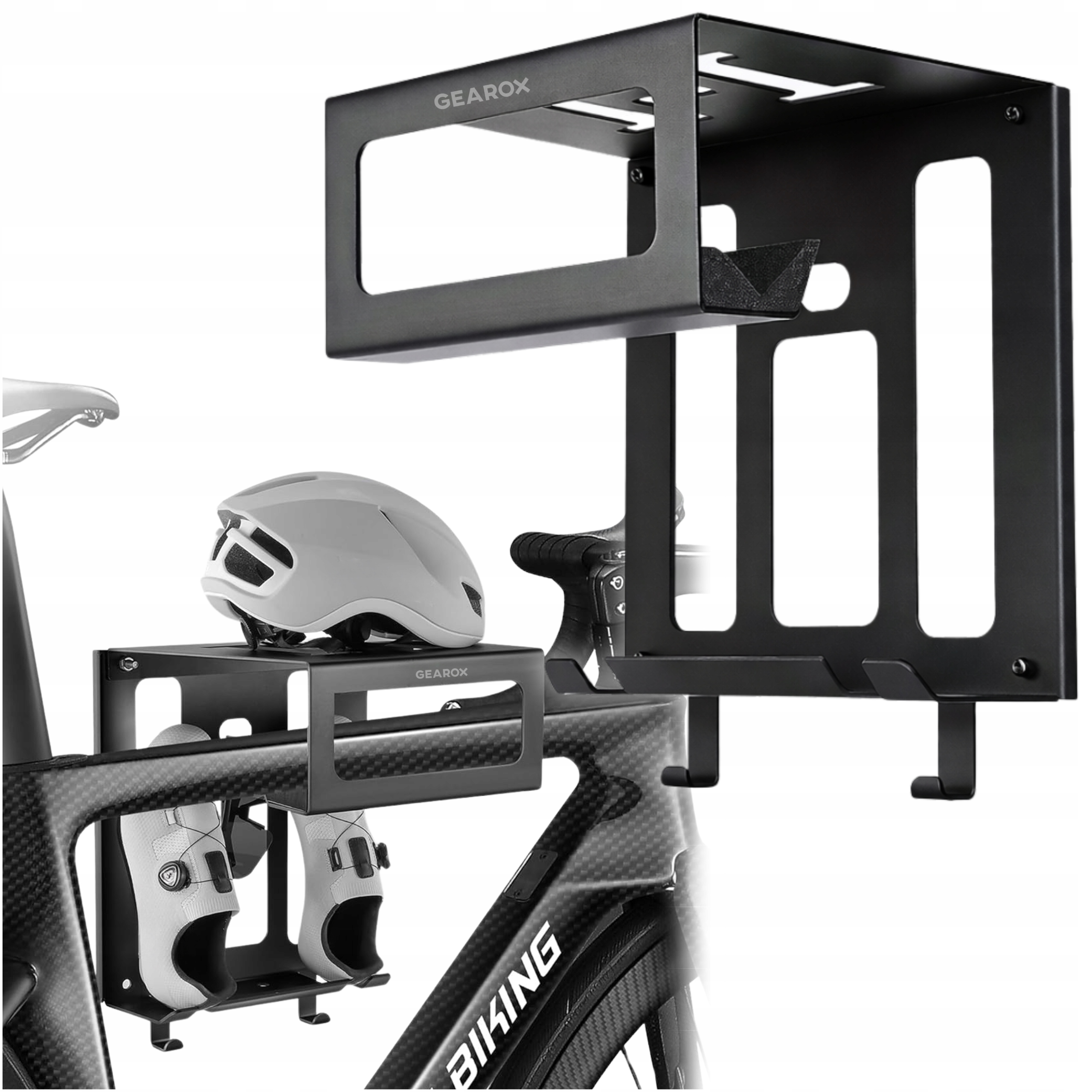 Wieszak Rowerowy Ścienny Półka Wisząca Na Rower Kask Buty Hak Gearox 25KG