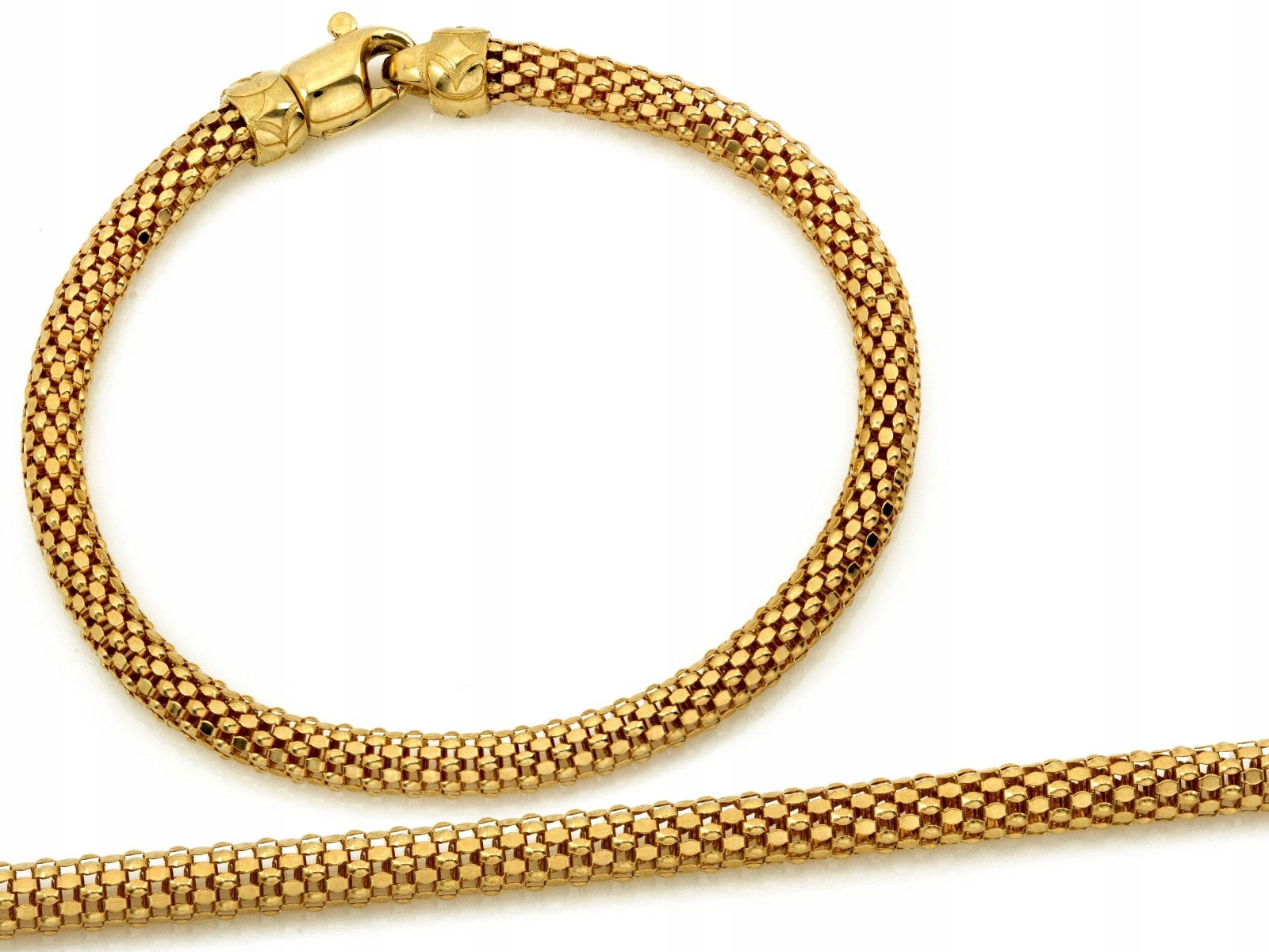 Zlatý náramek 585, silný, efektní, originální vazba r19 popcorn 7.68 g