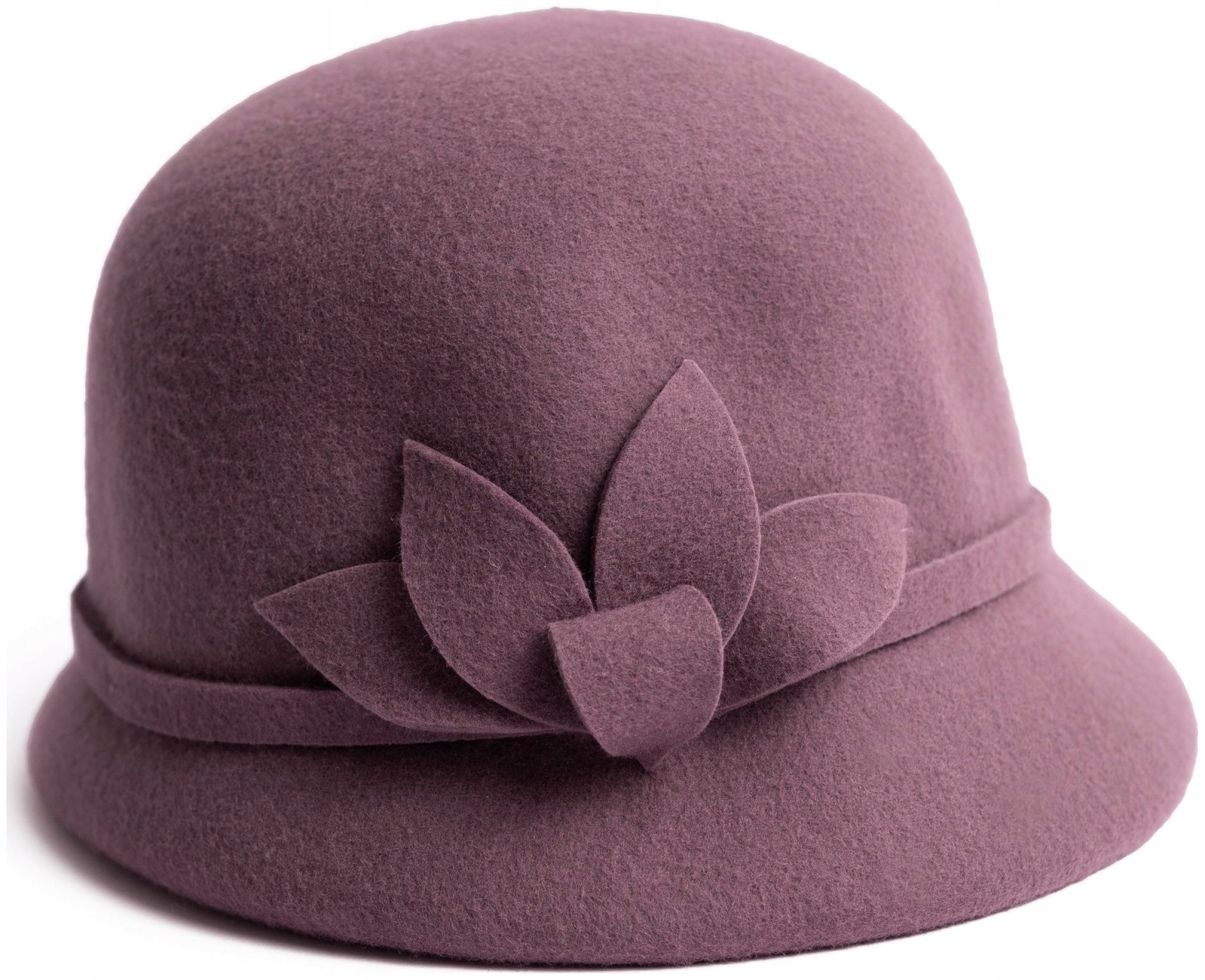 Elegantní plstěný klobouk Lucy – vlněný, dámský, teplý, špinavě růžový