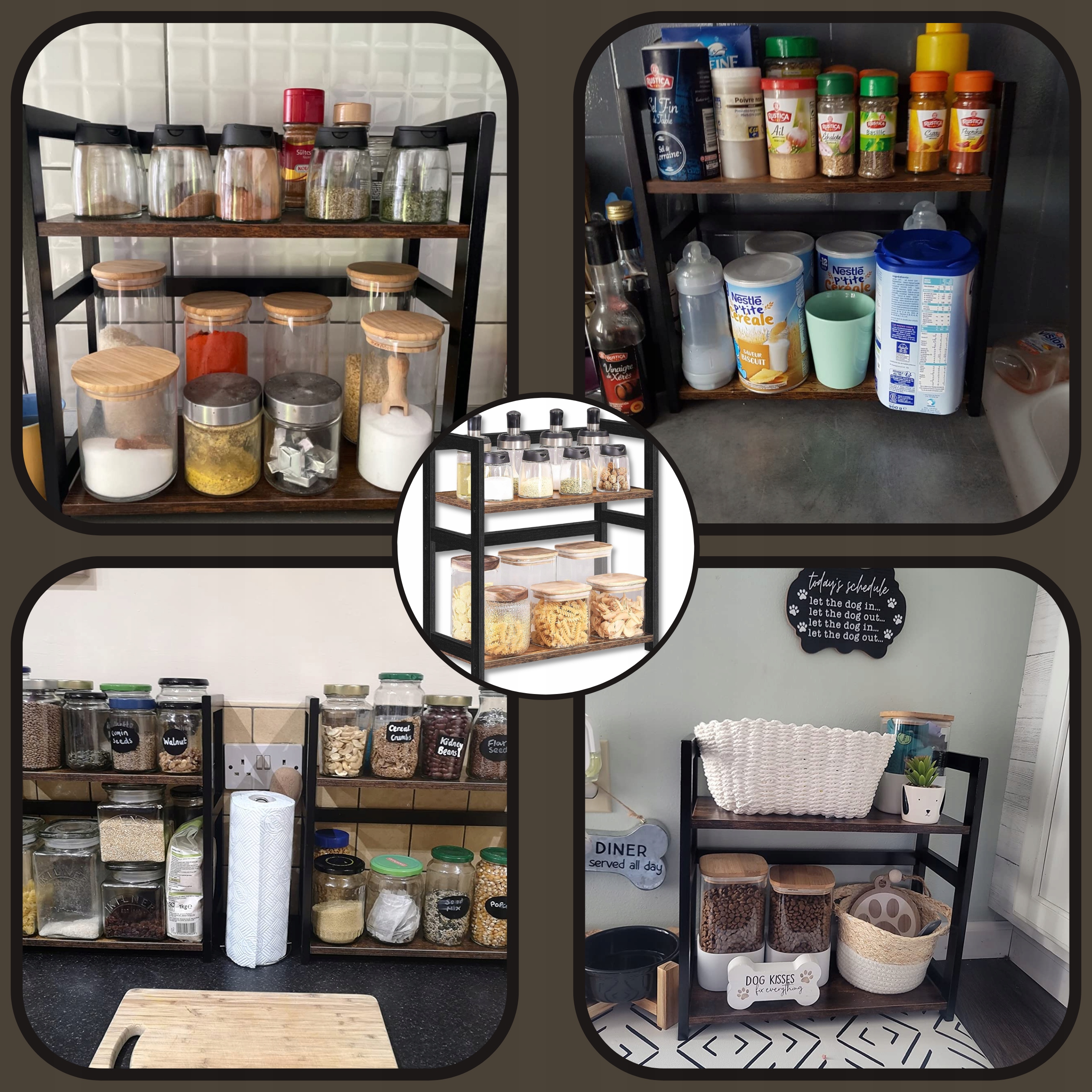 PÓŁKA KUCHENNA NA PRZYPRAWY BAMBUSOWA REGAŁ NA BLAT ORGANIZER STOJAK Montaż meble do samodzielnego montażu