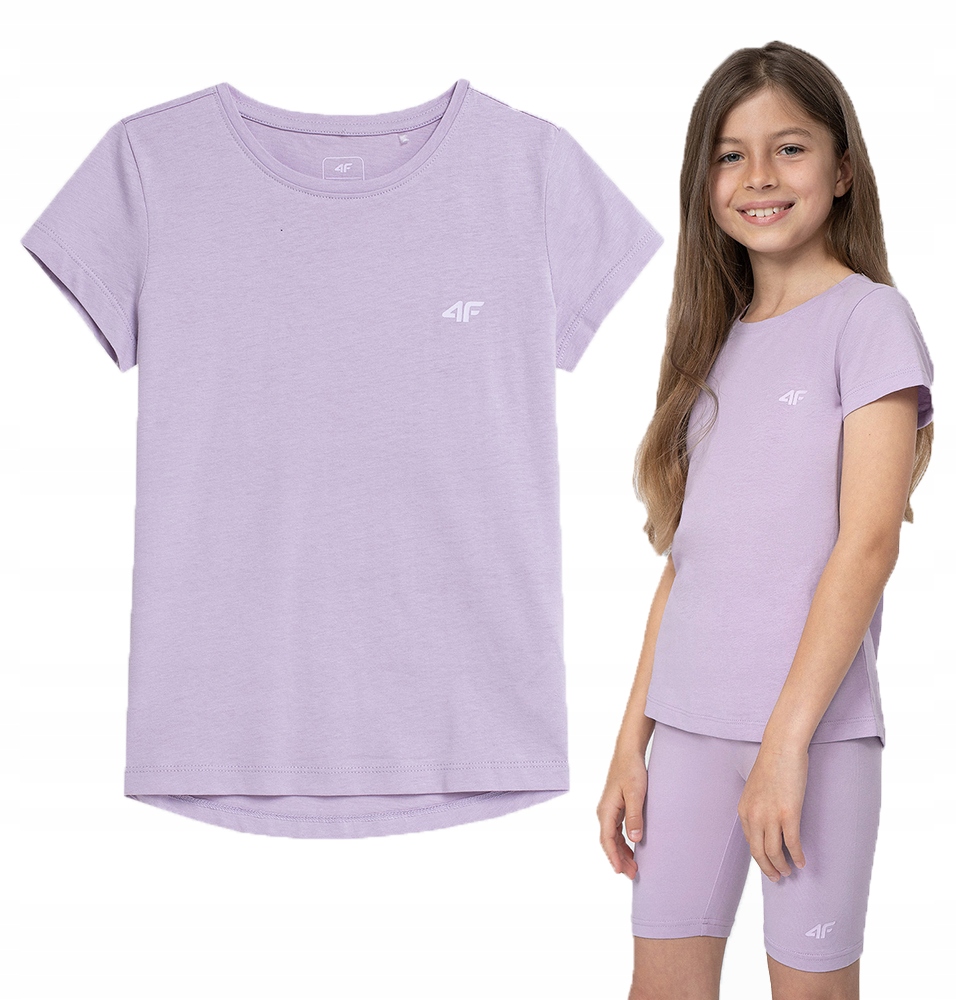 

4F T-shirt Dziewczęcy Koszulka Bawełniana Basic