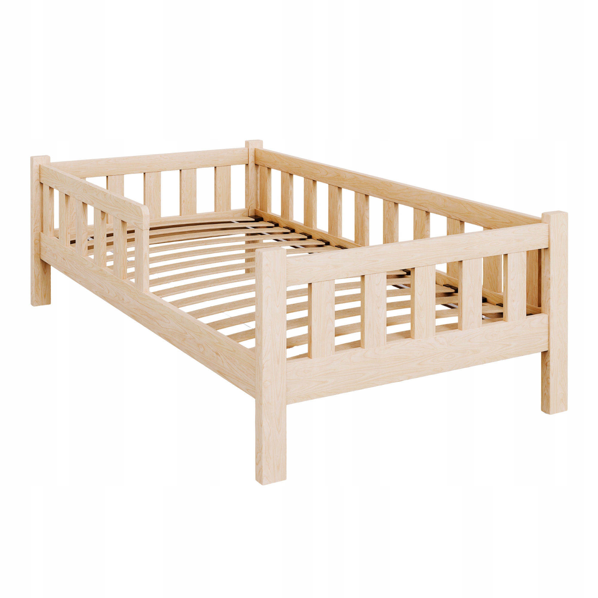 Dětská postel 160x80 jednolůžková dřevěná přírodní zábrana Pini