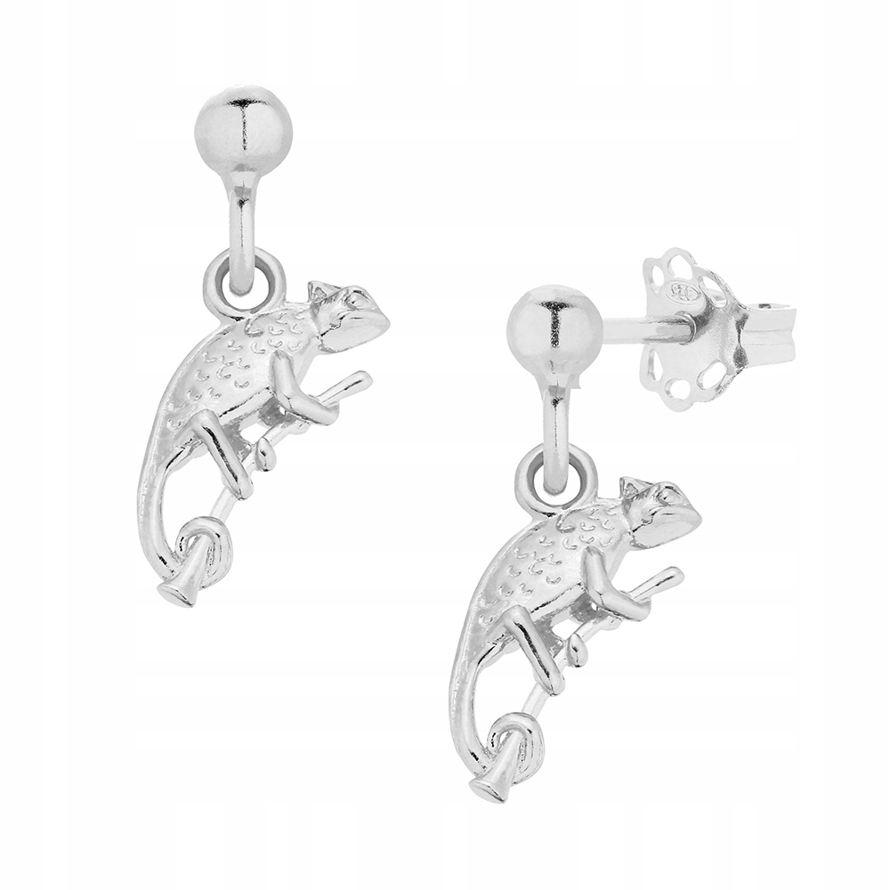 

Srebrne kolczyki sztyfty z kameleonem srebro