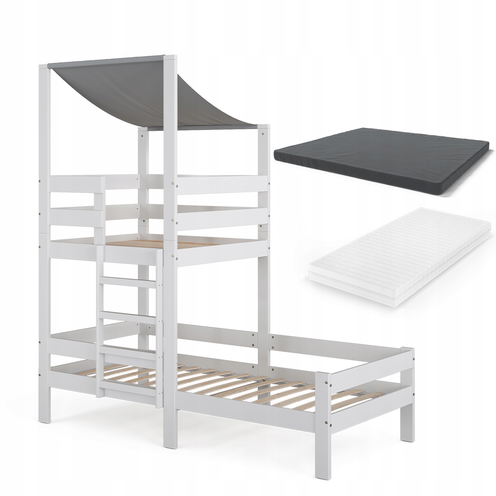 ŁÓŻECZKO TOM 200X90 BIAŁE Z 2 MATERACAMI VICCO