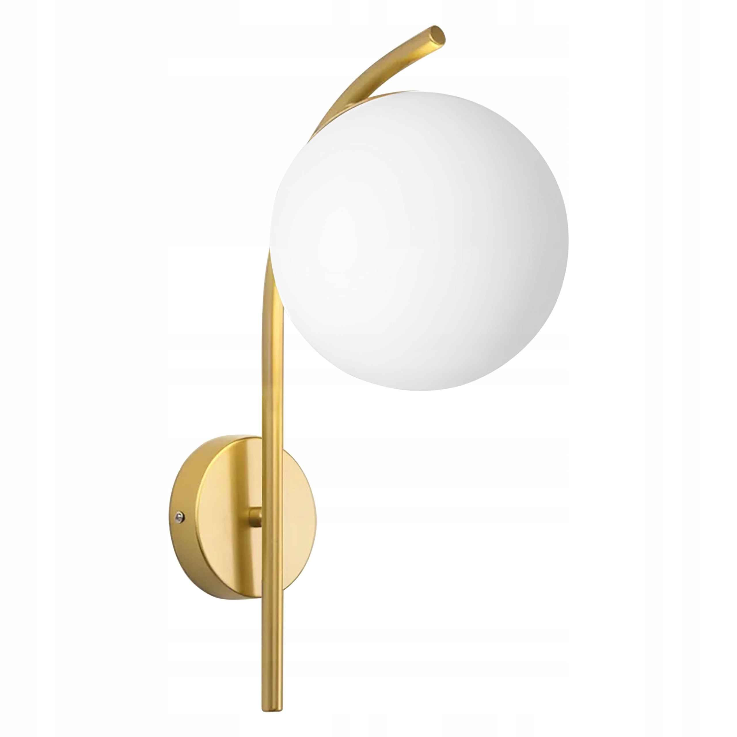 KINKIET ŚCIENNY ZŁOTY BIAŁY KLOSZ DO SALONU SYPIALNI GLAMOUR 32CM TOOLIGHT