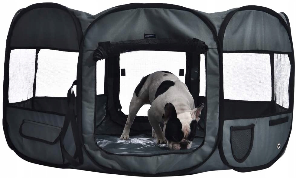 Amazon Basics Kotec pro středního psa 114x114x60 cm, šedá