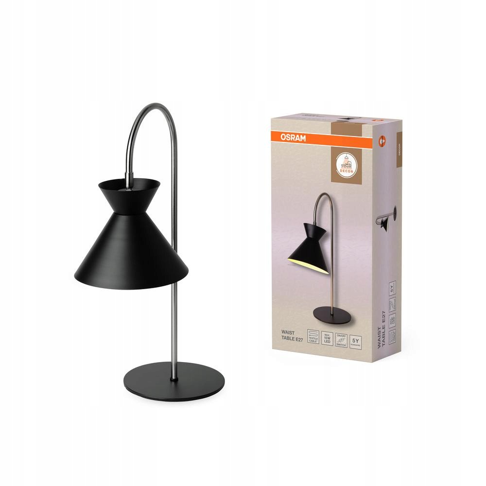 Lampa Stolová lampa E27 Dekoratívna čierna Decor Osram