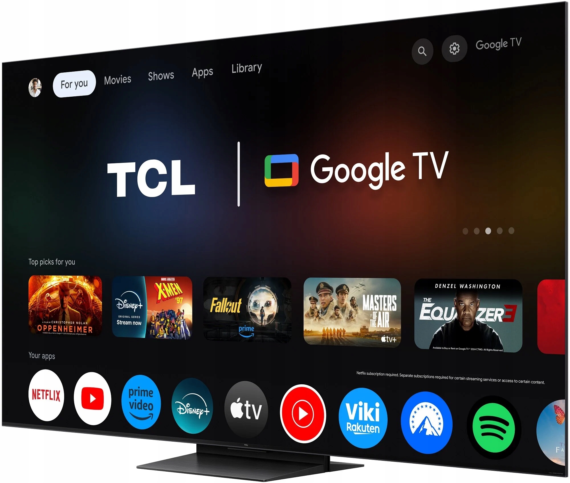 Telewizor Tcl 55C7K 55" QD-Mini Led 4K 144Hz Google Tv Dolby Atmos