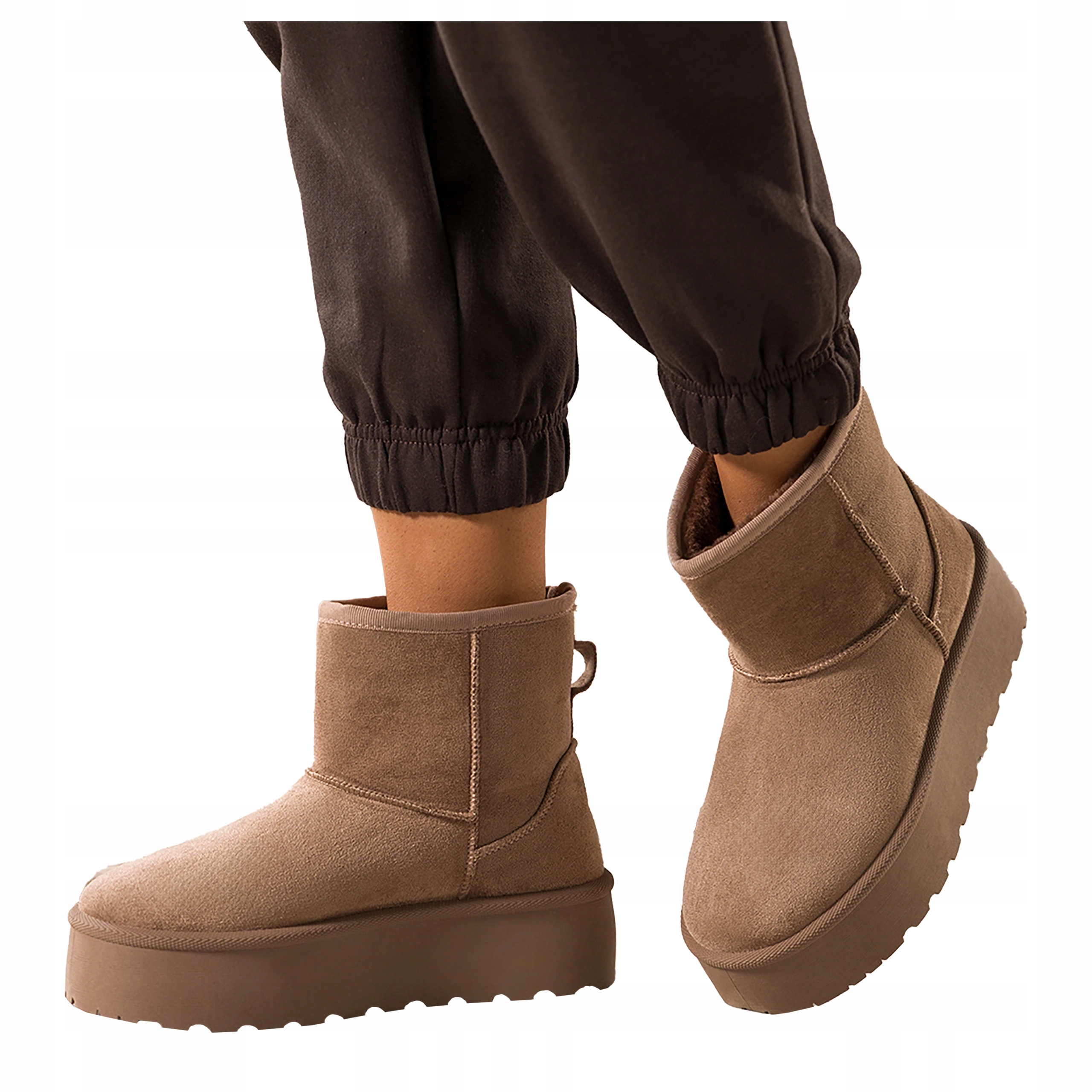 Béžové Dámské sněhule Mukluky s protiskluzovou platformou Pohodlné a Moderní Velikost 39