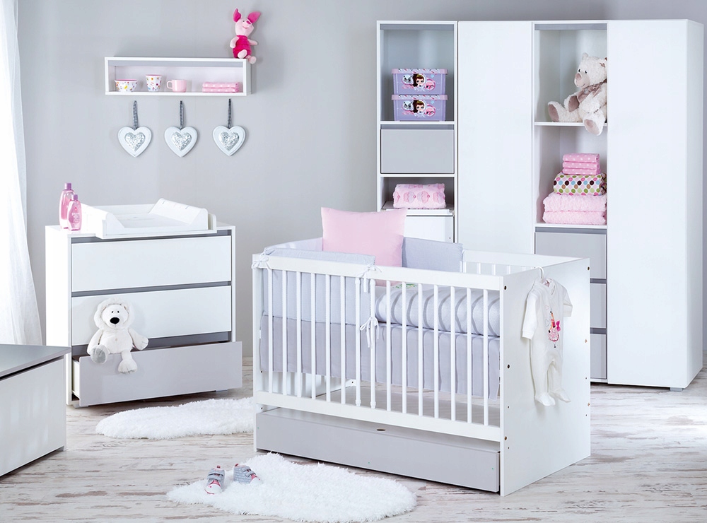 Klupś Łóżeczko dalia grey pojemnik 120 materac Płeć Brak informacji