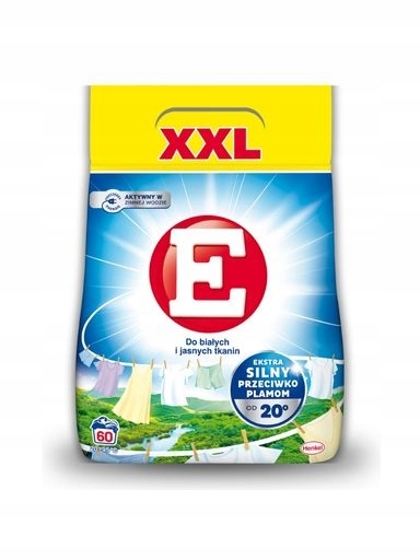 Levně 2X E prášek na praní bílých a světlých tkanin Xxl 3,3 kg 60 praní