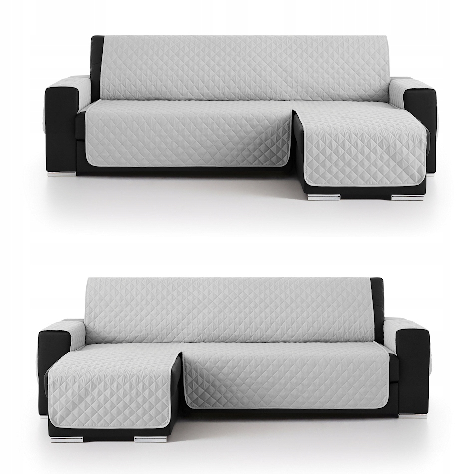 Narzuta na kanapę ochraniacz na narożnik 200 cm szara pikowana narzuta