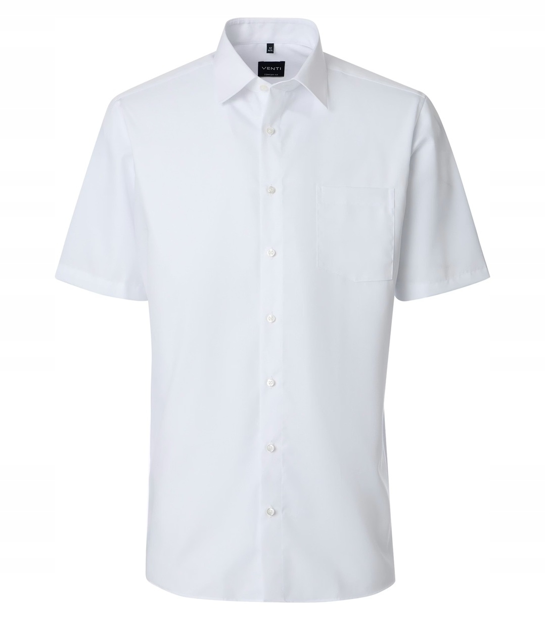 Velká Pánská Košile Hladká s krátkým rukávem Bílá Venti Velikost 7XL