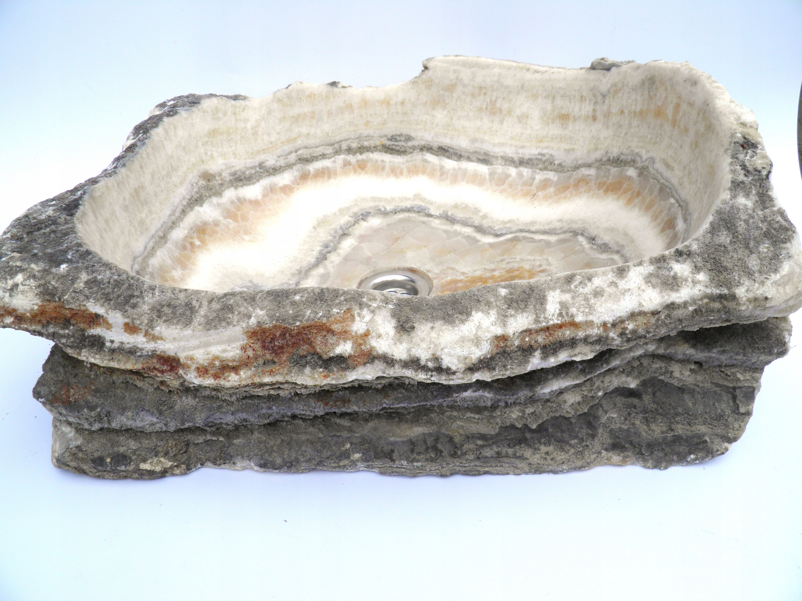Umywalka kamienna nablatowa z onyxu 49x39cm ONYX7