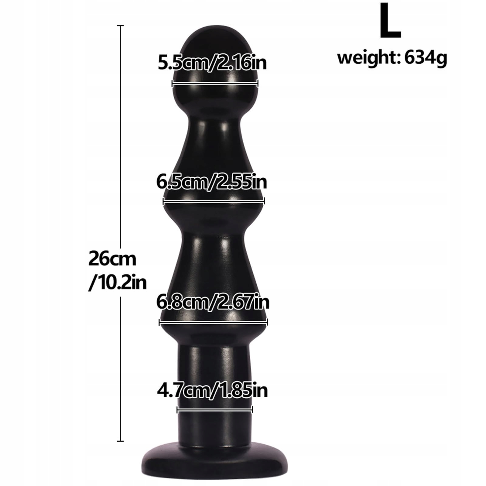 FLYSL Czarny Analplug Dildo z Przyssawką dla Kobiet i Mężczyzn — miniatura 2