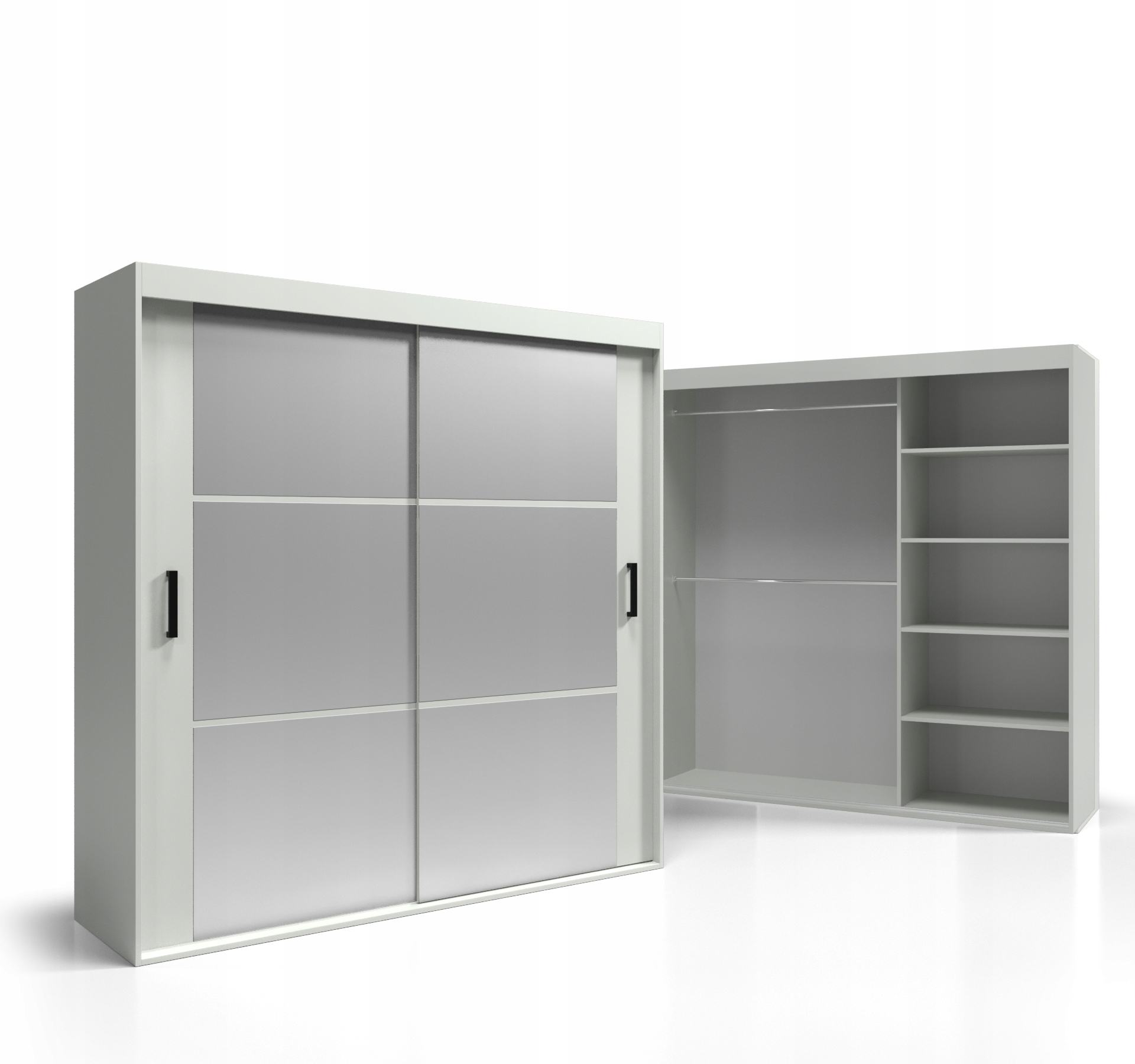 Skříň 2-dveřová posuvná 160x235 Deska 18 mm se zrcadlem VSZ96 O-sofa