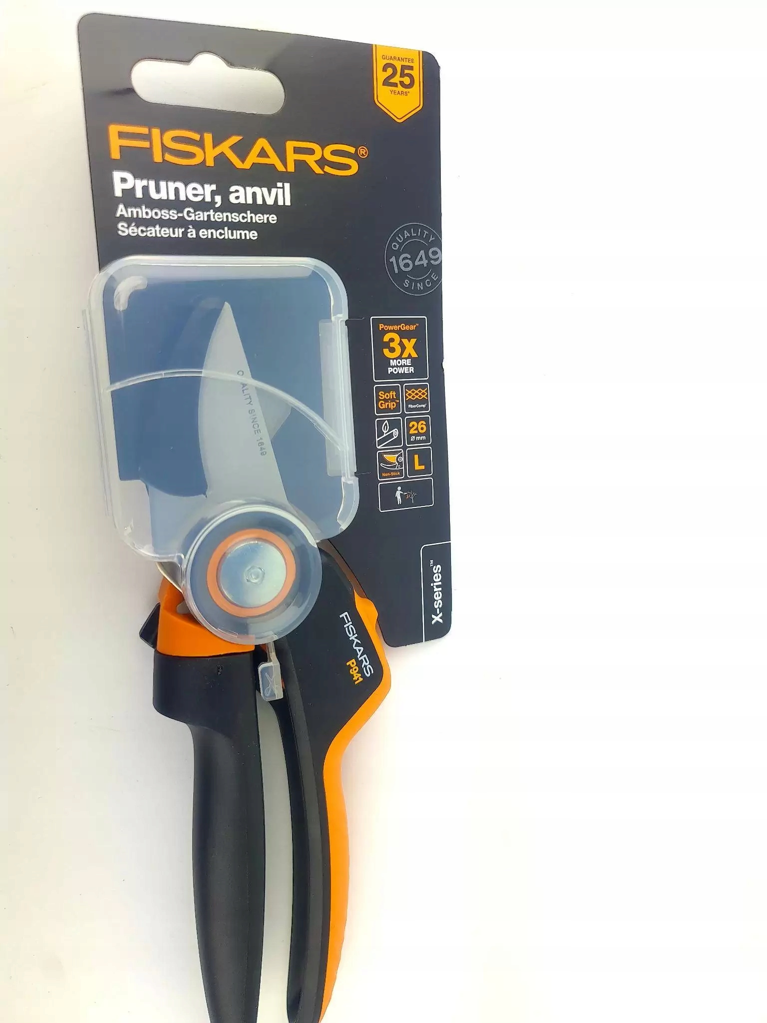 X-series Fiskars Zahradní nůžky Kovadlinkový P941 Větve Zahradní nůžky 26 mm Silné