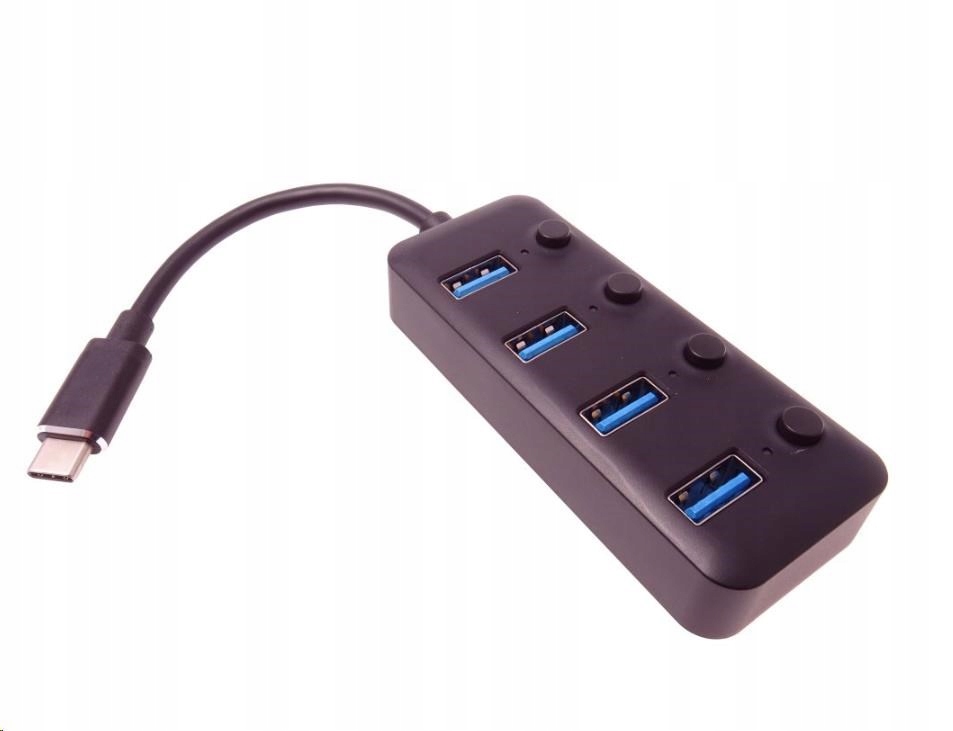 Premiumcord Hub Usb Typ C Type-c 3.1 4 Porty Usb A 3.0/3.1 z wyłącznikami