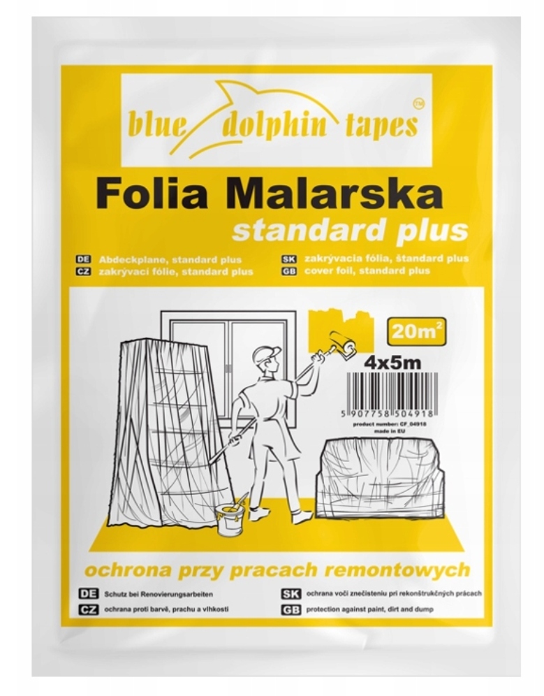 

Blue Dolphin folia malarska 4x5m żółta standard
