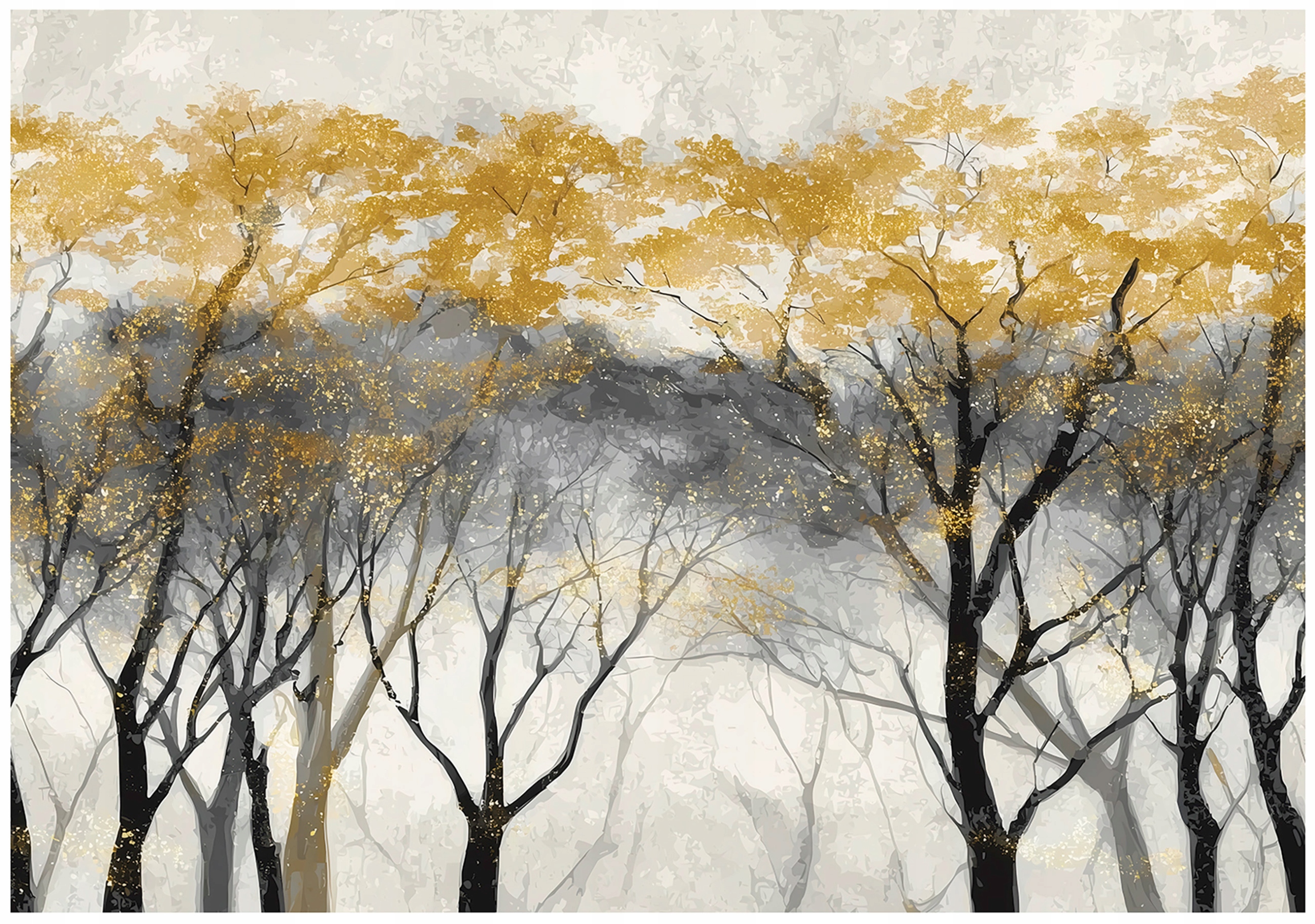 Fototapeta Les Stromy Beton Zlatý Ložnice Obývací Pokoj Tapeta Flizelina 200x140