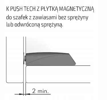 K-PUSH ODBOJNIK BIAŁY Z MAGNESEM STRONG + ADAPTER Szerokość produktu 1.2 cm