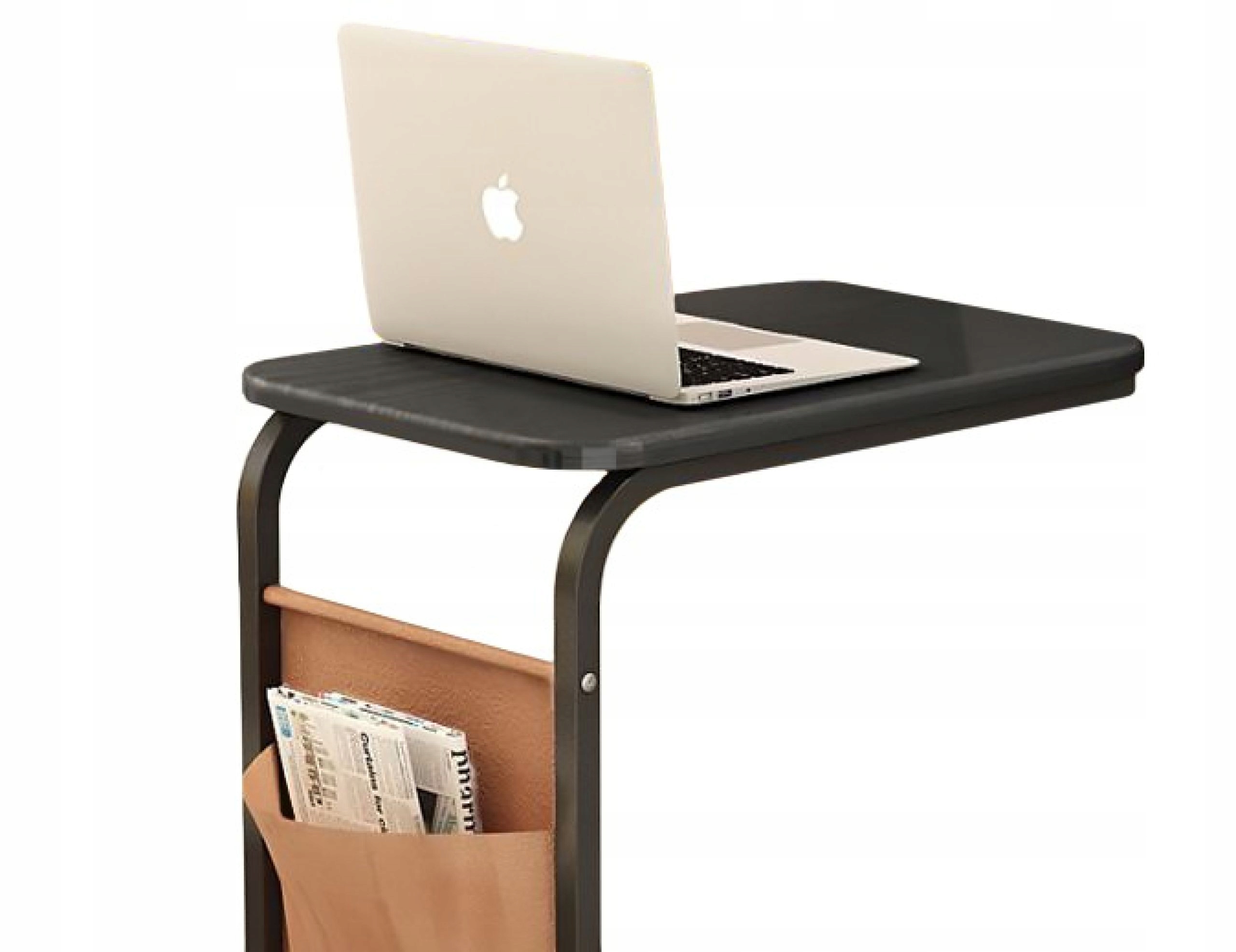 Mobilny stolik kawowy Stolik kawowy boczny na kółkach czarny