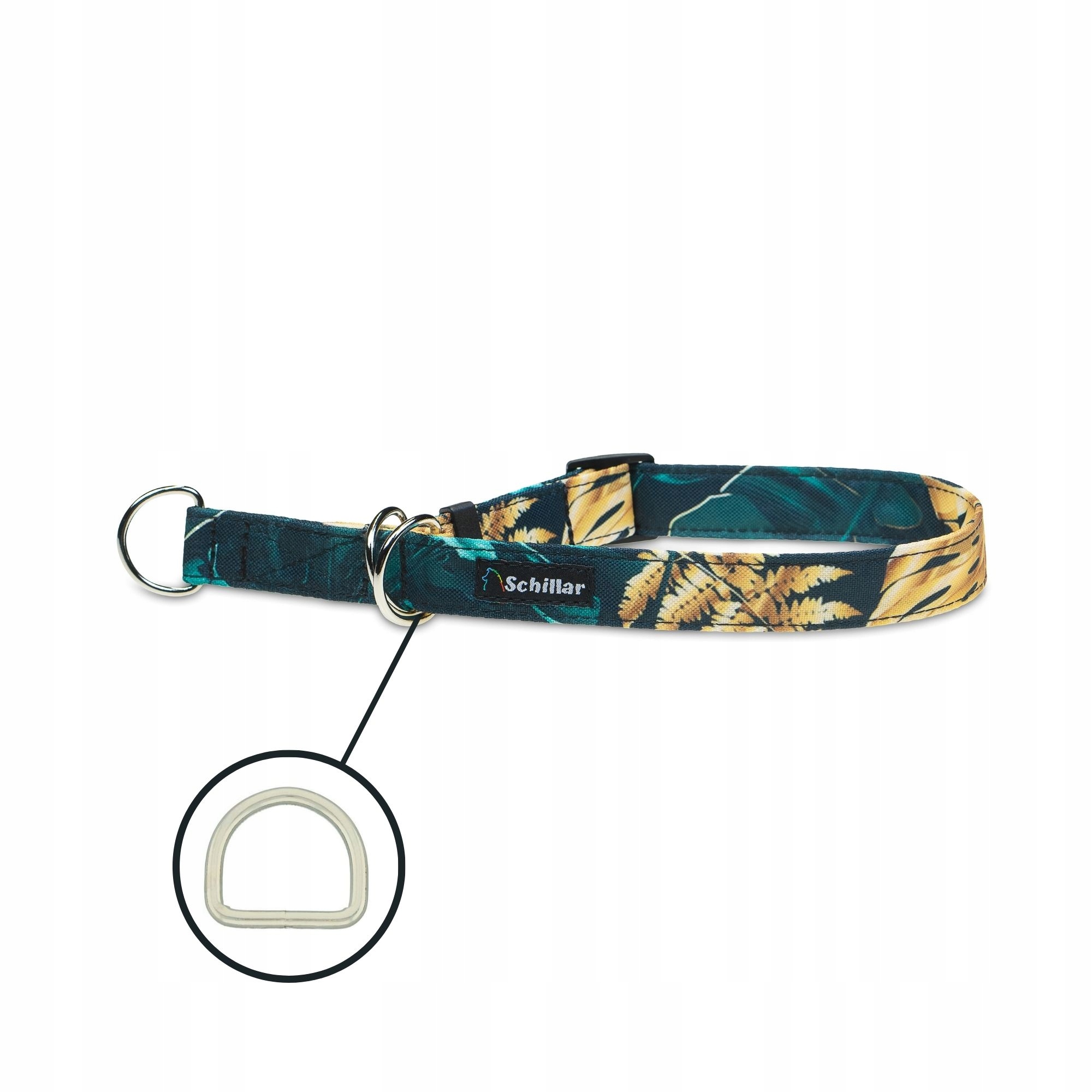 Levně Polostahovací obojek pro velkého psa emerald & golden leaves L XL 40-60 cm